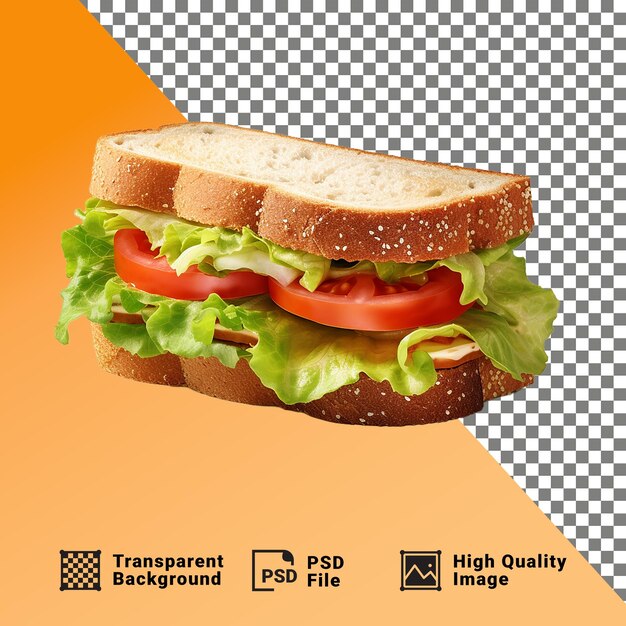 PSD sanduíche delicioso com tomates e alface isolado em um fundo transparente psd