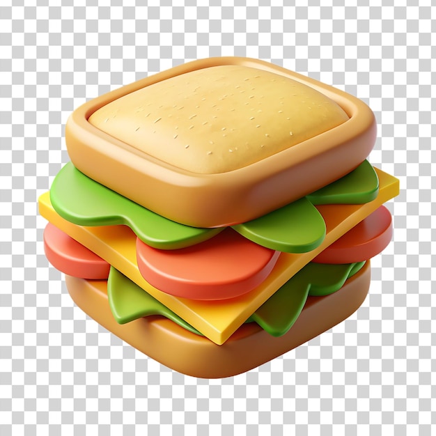 PSD sándwich 3d aislado en un fondo transparente