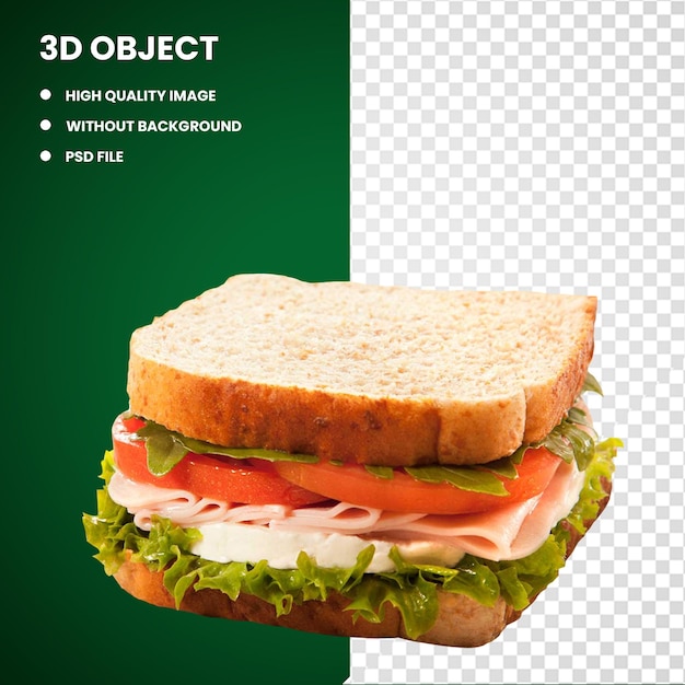 Sandwich al prosciutto 3d Panini Sandwich al prosciutto e formaggio Salsa italiana Sandwich al pollo Sandwich Club