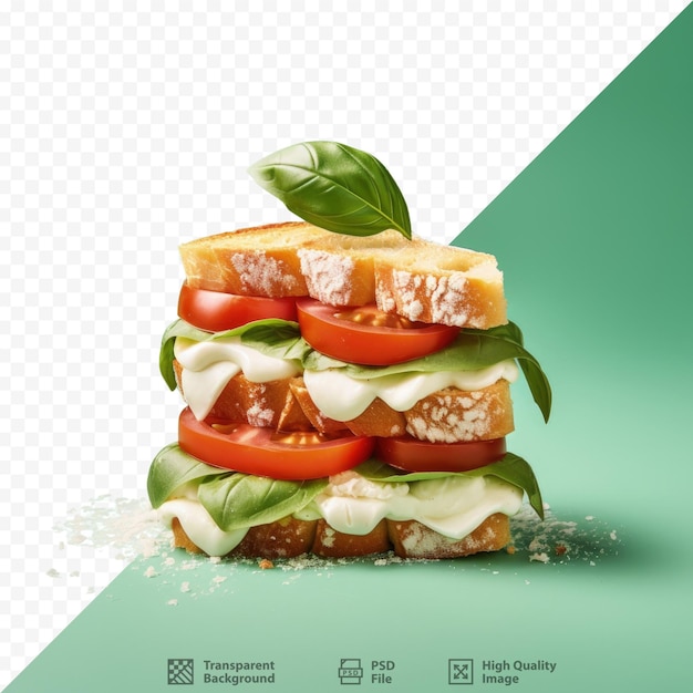 PSD sandwich au drapeau italien sur fond transparent