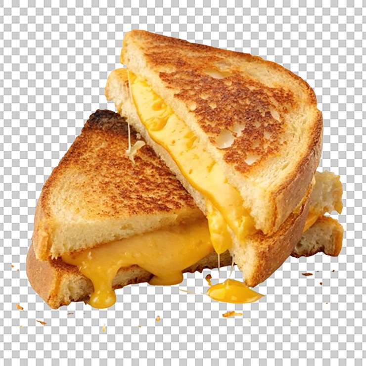 PSD sandwich au fromage grillé avec du fromage fondu qui sort des côtés