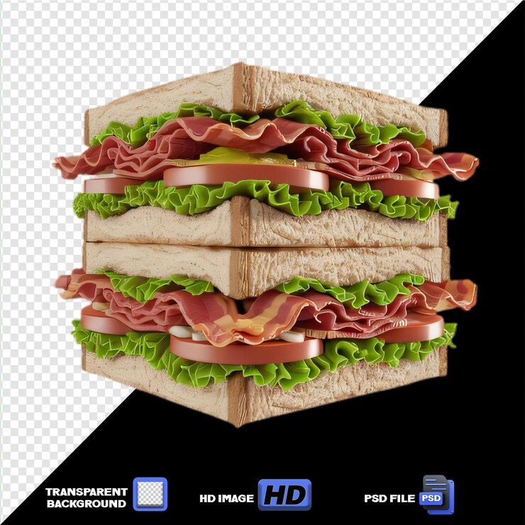 PSD sandwich au poulet au pesto avec de l'ail rôti.