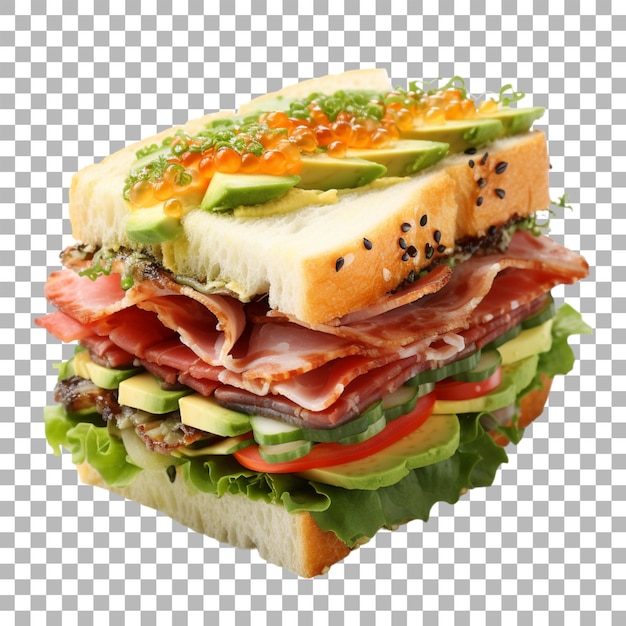 PSD sandwich aux fruits japonais sur fond transparent