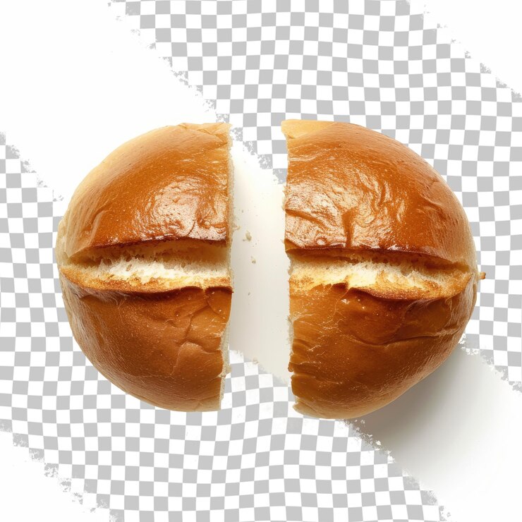 PSD un sándwich se corta en un pan y la mitad inferior se corta en el medio