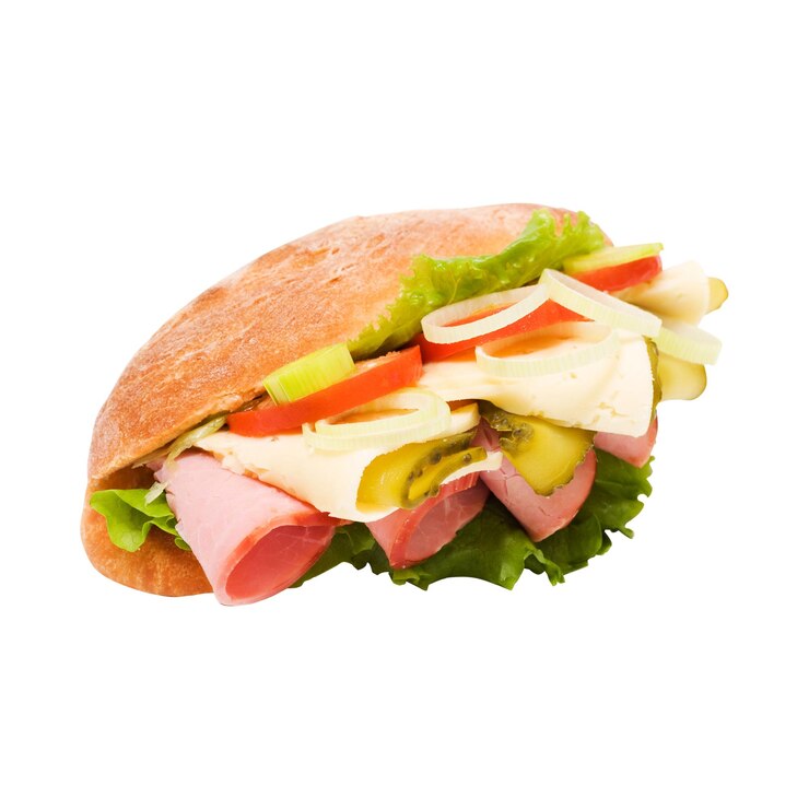 Un sándwich delicioso con varios ingredientes
