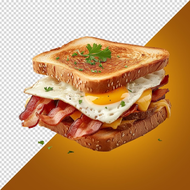 PSD un sandwich avec du bacon et des œufs