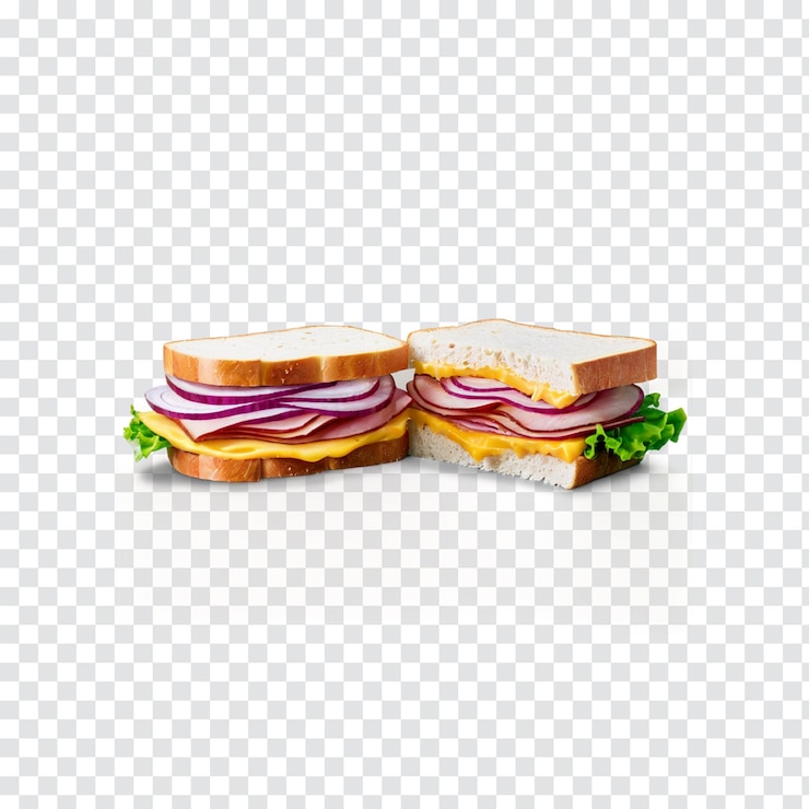PSD un sandwich avec une feuille verte sur le fond