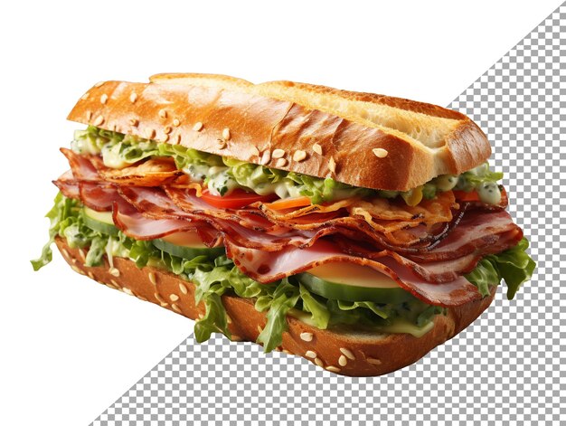 Un sándwich con fondo transparente