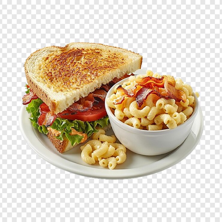 PSD sándwich con ingredientes sabrosos aislados en un fondo transparente