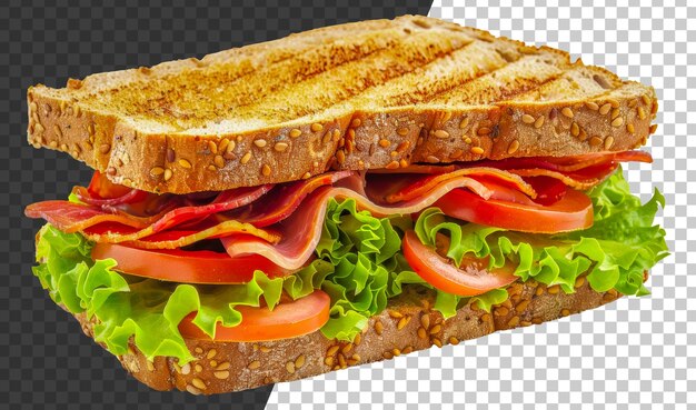 PSD un sándwich con lechuga de jamón y caldo de tomate png