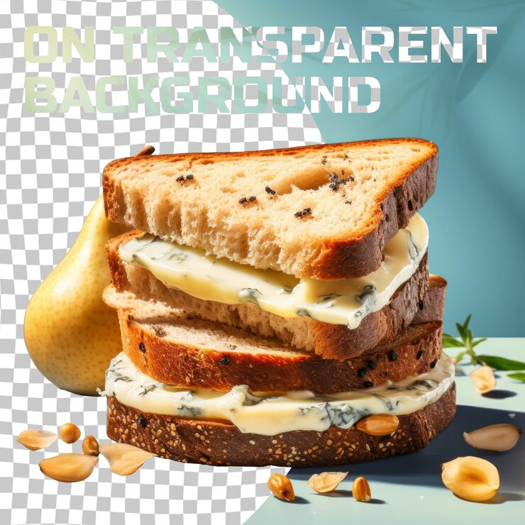 PSD un sándwich con mantequilla de maní y miel