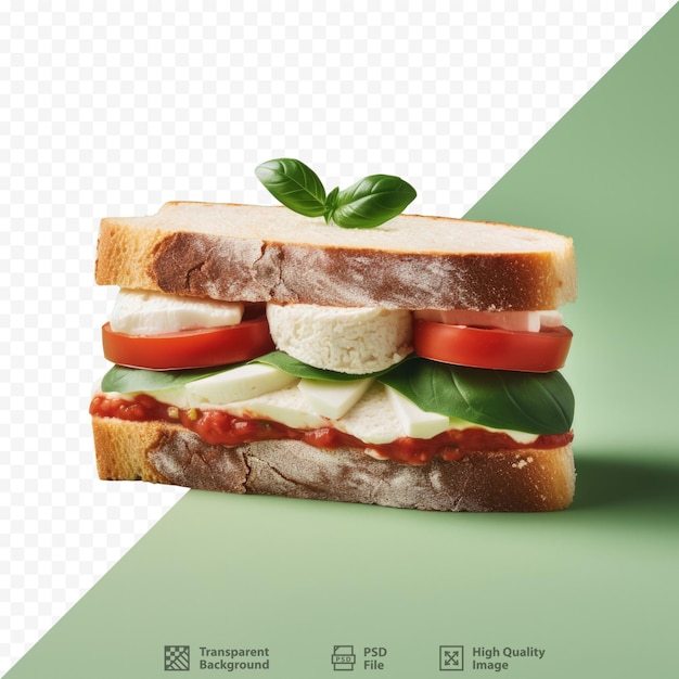 PSD sandwich mit italienischer flagge auf durchsichtigem hintergrund