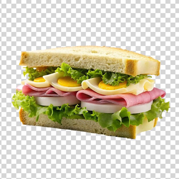 PSD sandwich mit schinken, käse und ei auf durchsichtigem hintergrund