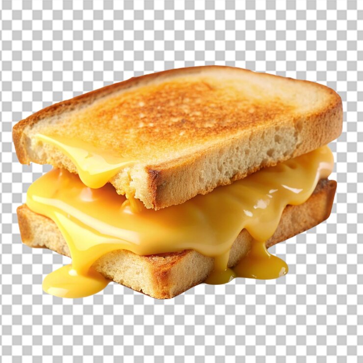 PSD un sándwich de queso derretido aislado sobre un fondo transparente