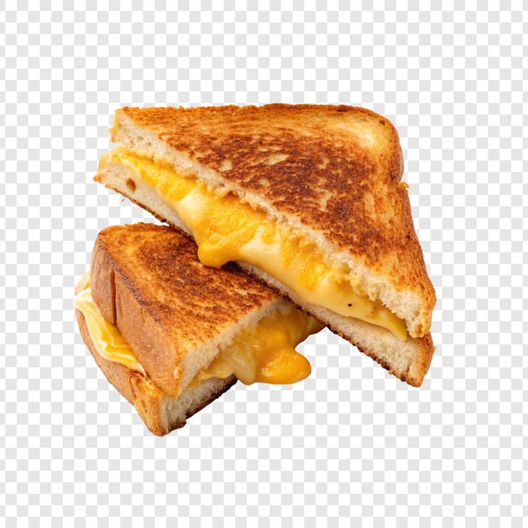 PSD sándwich de queso a la parrilla aislado sobre un fondo transparente