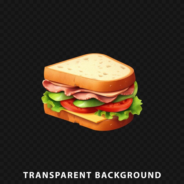 PSD sándwich de renderizado 3d aislado sobre fondo transparente