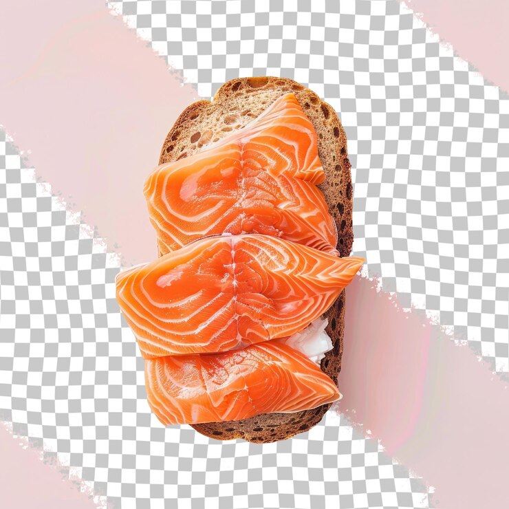 PSD un sándwich con salmón en él y una imagen de un sanduíche con un cheddar