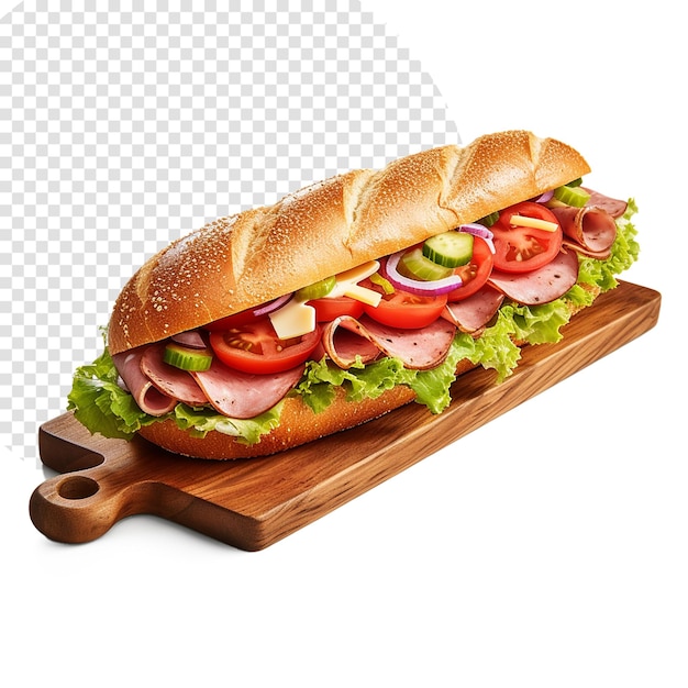 PSD sandwich sous-marin extra large au jambon tomate et oignon