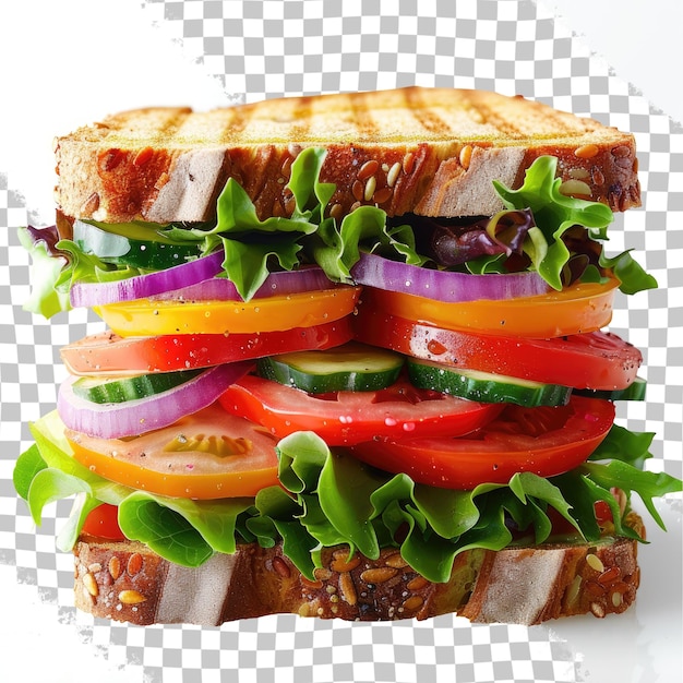 PSD un sandwich avec un tas de légumes dessus