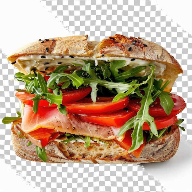 PSD un sandwich avec des tomates, de la laitue et des tomates