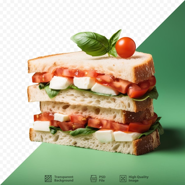 PSD un sándwich con tomates y tomates en él