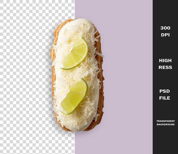 PSD un sandwich avec des tranches de citron dessus et une image d'un sandwich avec les tranches decitron dessus