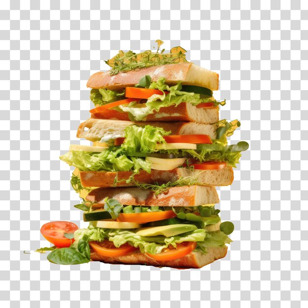 PSD sándwich de verduras en ilustración vectorial de fondo transparente