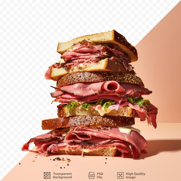 PSD un sandwich avec de la viande et de la laitue