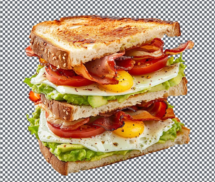 PSD sandwiches blt de desayuno aislados sobre un fondo transparente