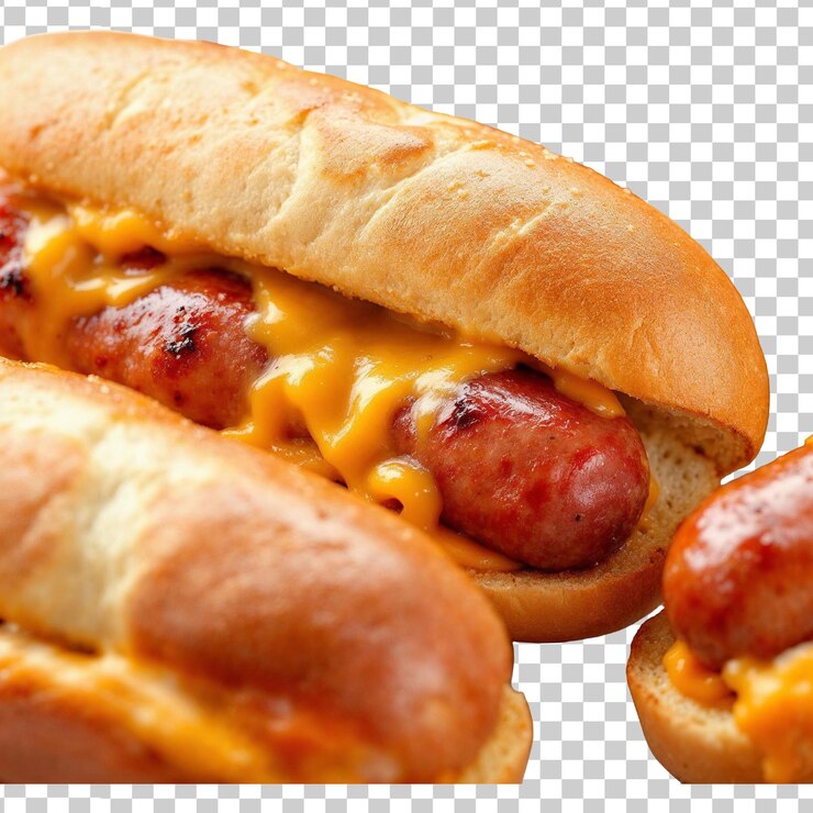 PSD sándwiches de salchichas italianas aislados sobre un fondo transparente