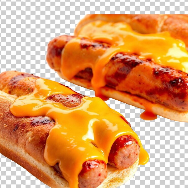 PSD sándwiches de salchichas italianas aislados sobre un fondo transparente