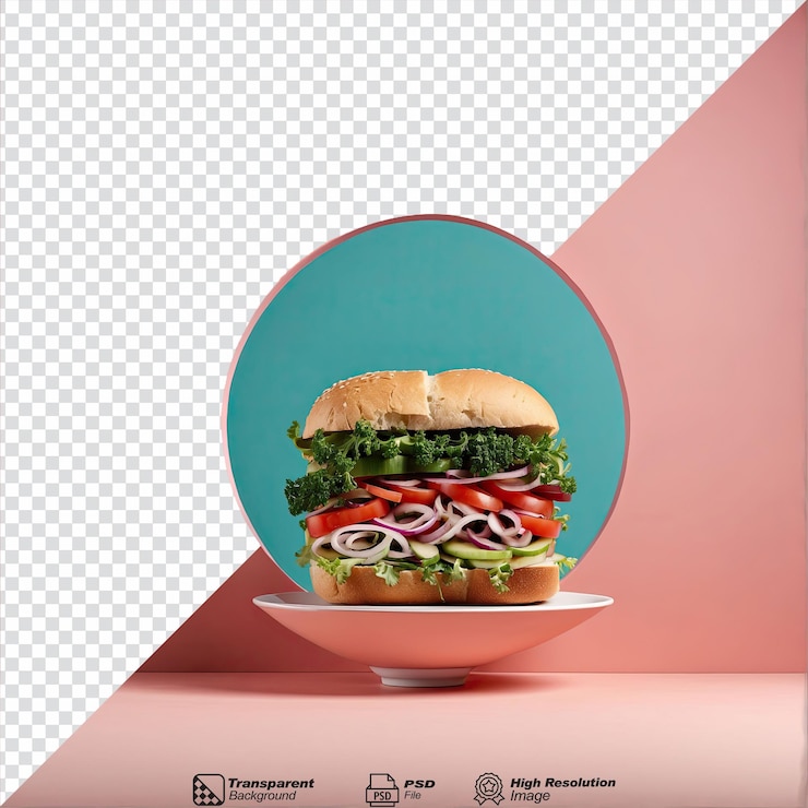 PSD sándwiches vegetales aislados sobre un fondo transparente
