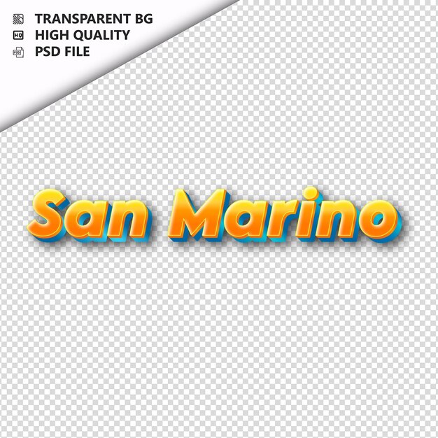 PSD sanmarinomade a partir de texto laranja com sombra transparente isolado