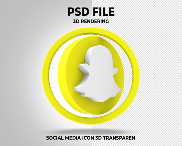 PSD sanpchat social media logotipo transparente 3d