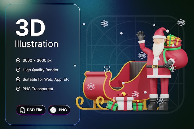 Santa christmas object 3d-illustrationen