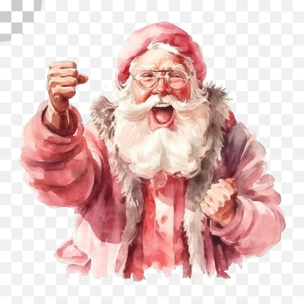 Santa claus acuarela fondo transparente