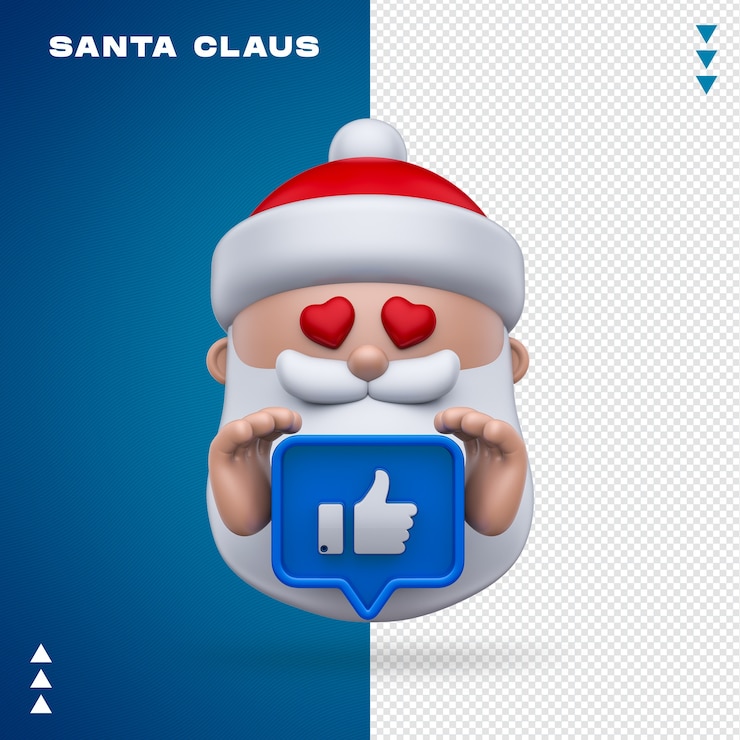 PSD santa claus como render 3d aislado