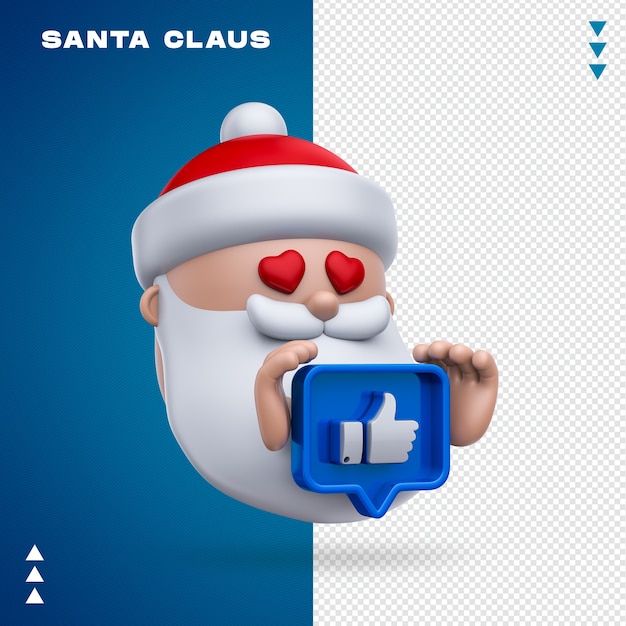 PSD santa claus como render 3d aislado