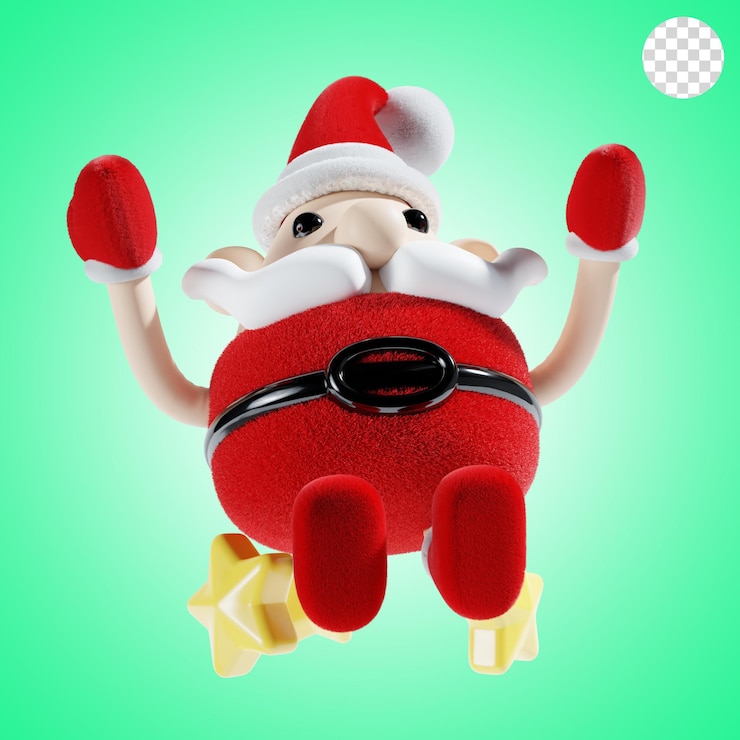 PSD santa claus es una ilustración en 3d de navidad.