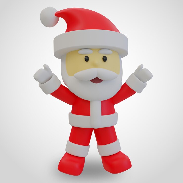 Santa Claus Feliz Navidad Ilustración 3d Prestado