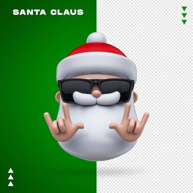 Santa claus gafas de sol render 3d aislado