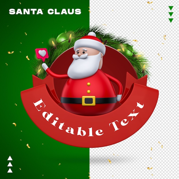 Santa claus garland gosta na renderização 3d