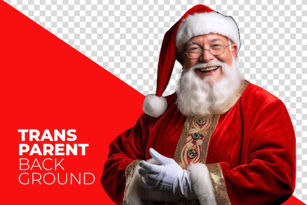 PSD santa claus transparente con una caja de regalos