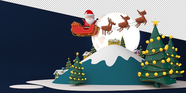 PSD santa claus en trineo ilustración