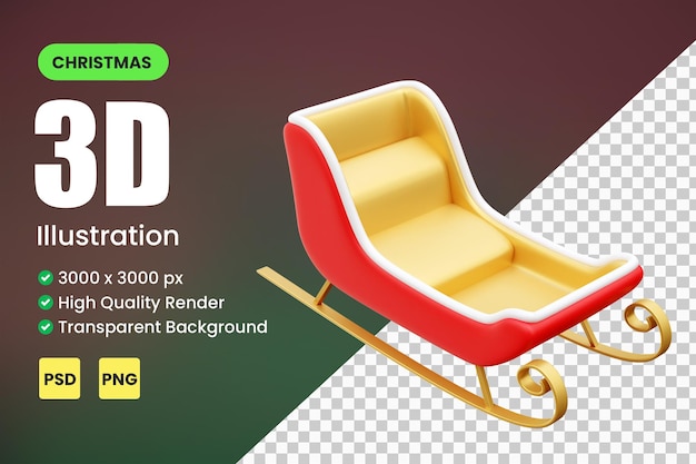 Santa trineo 3d icono render ilustración