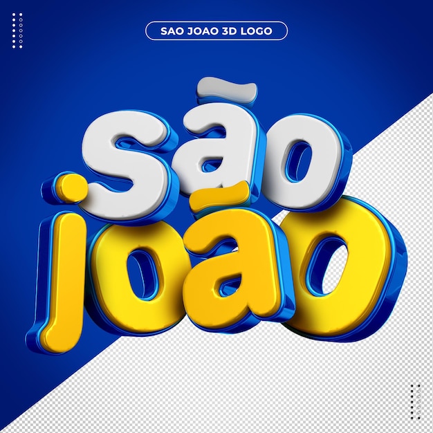 PSD são joão festa junina logotipo 3d