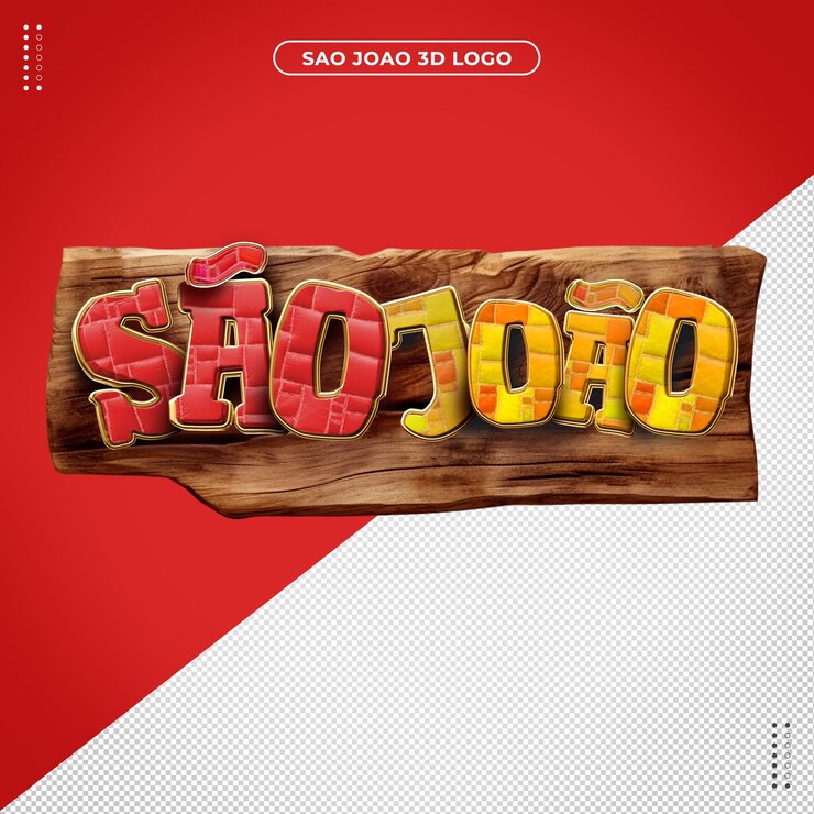PSD sao joao logo 3d para composición