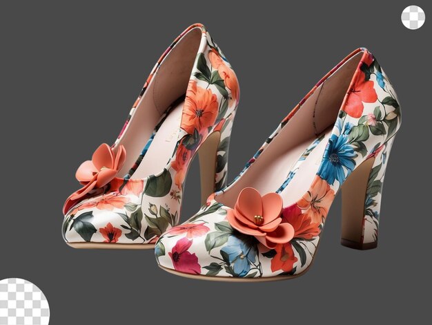 Sapatos com estampa floral png transparente