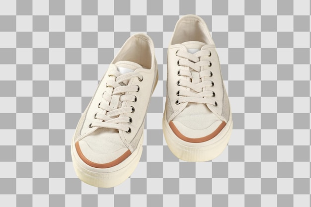Sapatos de verão Tênis brancos elegantes projetados para uso cotidiano com um ajuste confortável e um look versátil isolados em PNG branco
