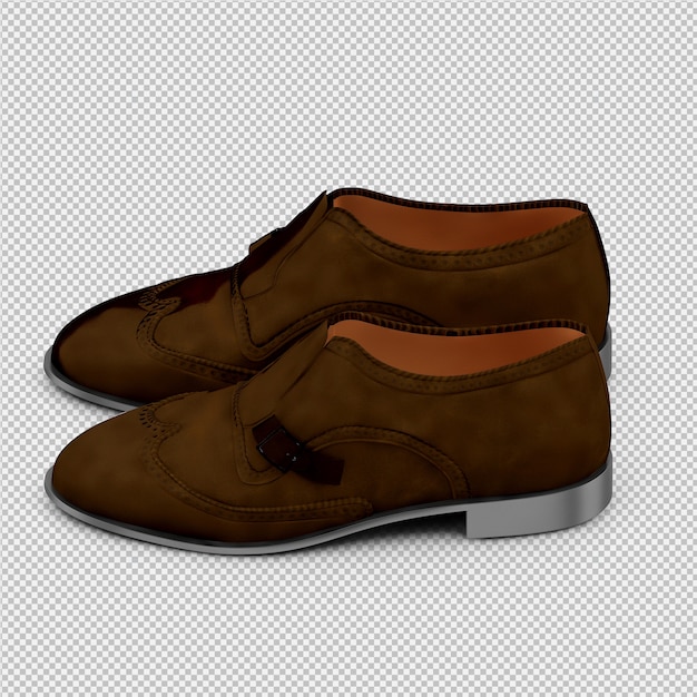 Sapatos isométricos 3d isolado render